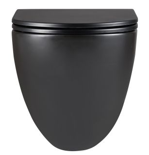 Подвесной унитаз Lemark Glazer 9612004 безободковый с сиденьем микролифт чёрный матовый